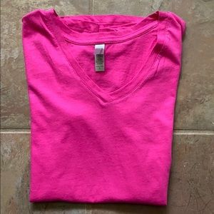 pink v-neck tshirt NWOT
